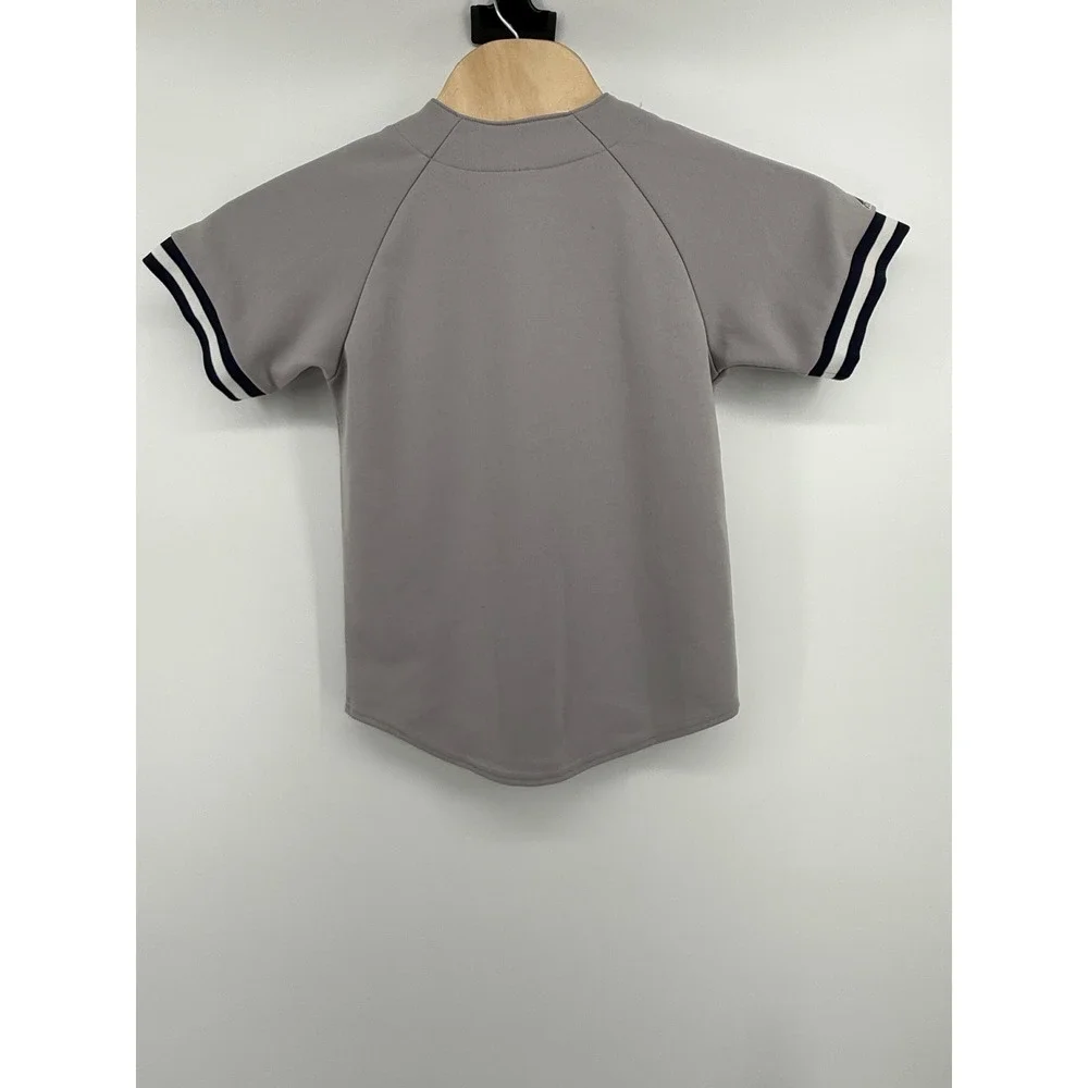 Vintage Majestic New York Baseball Jersey Youth M Polyester Grey Stitched MLB
